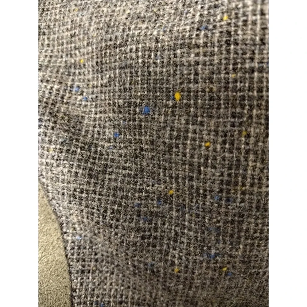 Hunt Valley Vintage Men's 44R Tweed Elbow Patches Gray Wool Blazer Jacket Coat